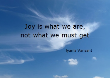 Joy is what we are not what we must get_vreugde_